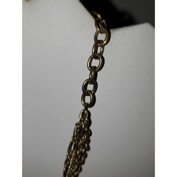 A Victorian Inspired Necklace Rhinestone Brassy Chunky Granny Core Whimsical - Picture 8 of 11